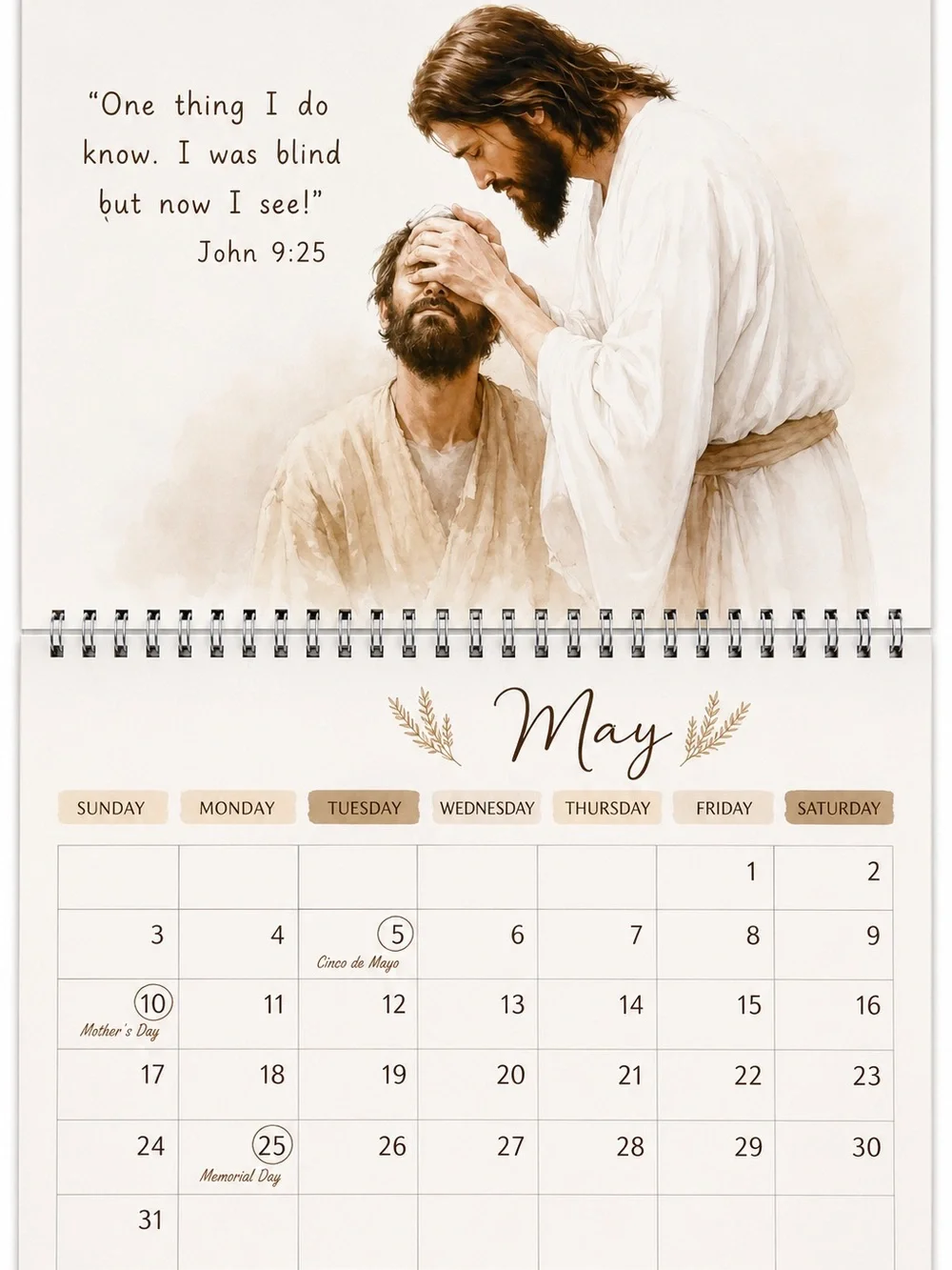 Christian 2026 Wall Calendar Walking With God Through All Seasons Jesus